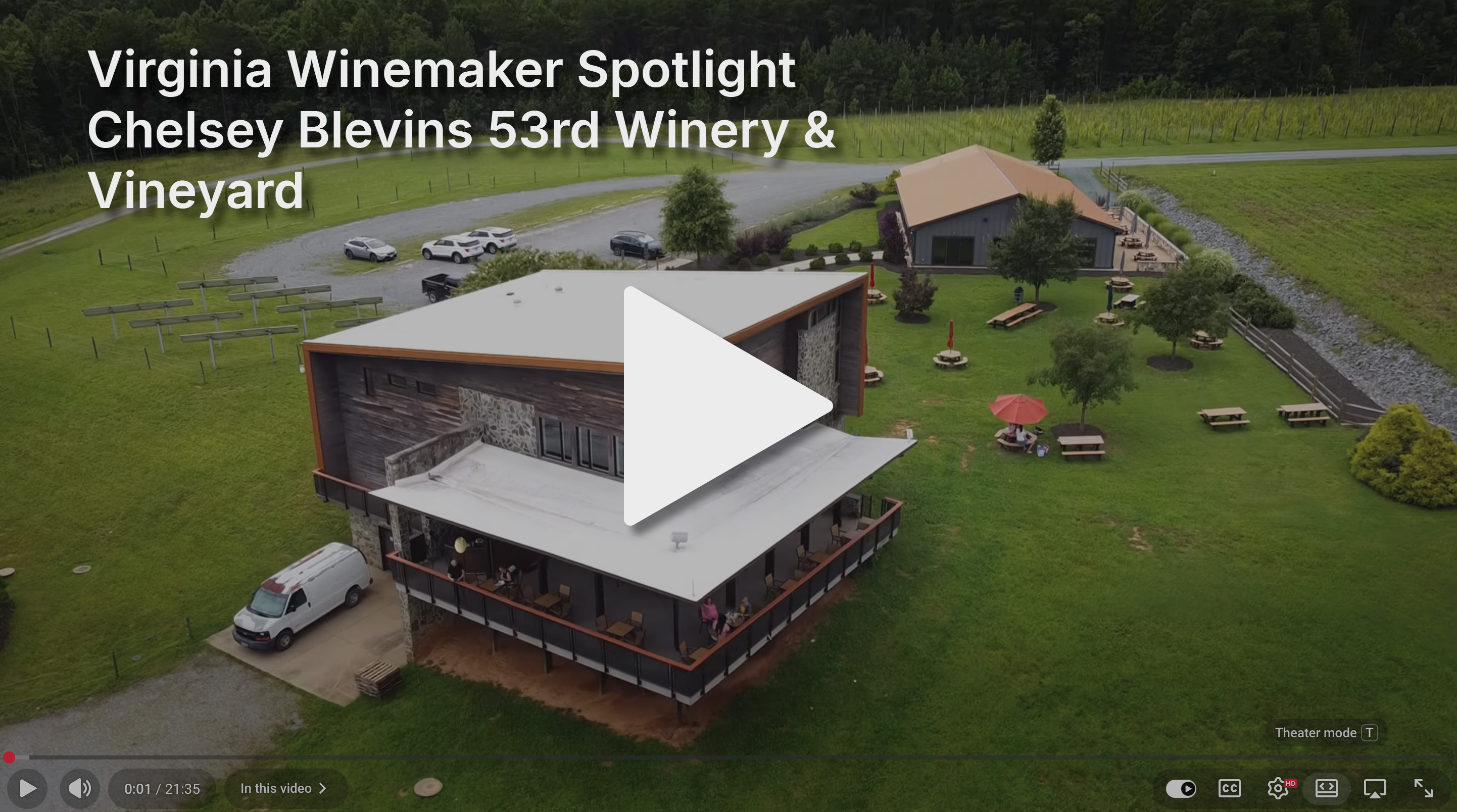 View of the winery and vineyard from a drone. Click to watch the video.